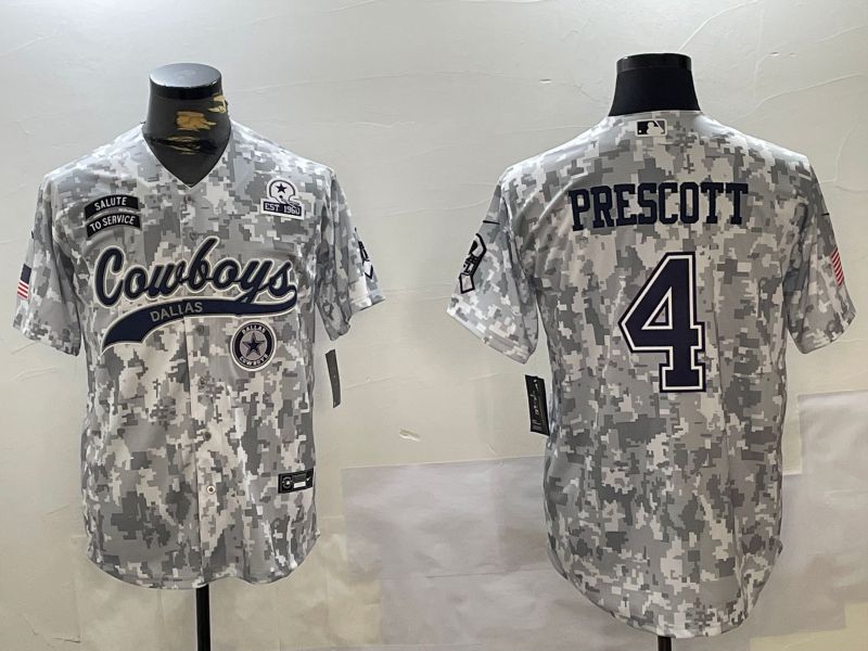 Men Dallas Cowboys #4 Prescott Nike Arctic Camo 2024 Salute to Service Limited NFL Jersey style 6->dallas cowboys->NFL Jersey